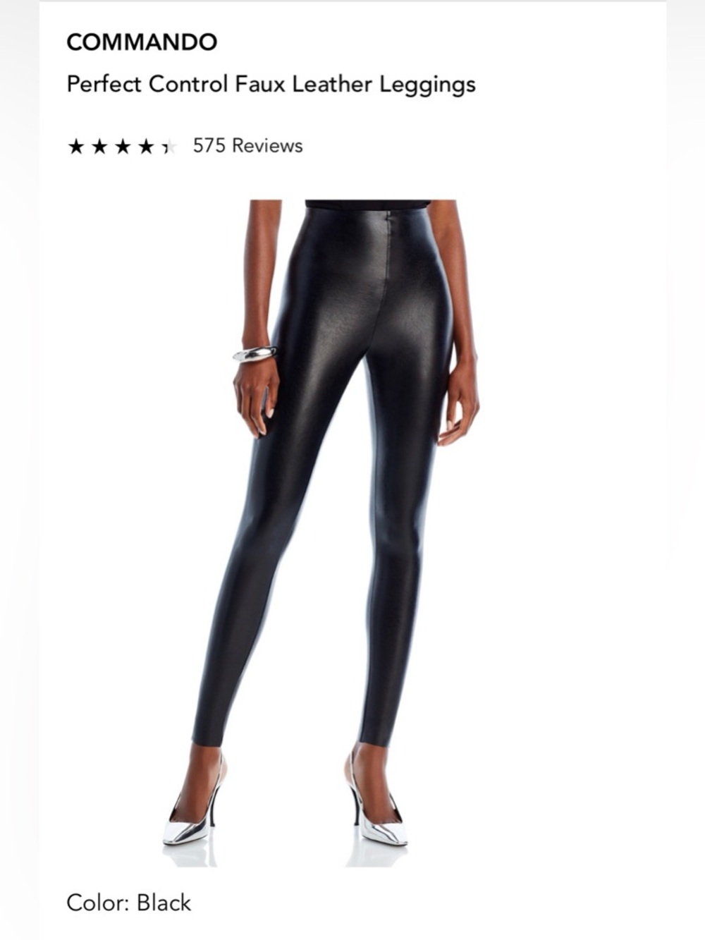 Commando Black Faux Leather Leggings